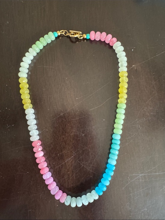 Jewelry - Multicolor Beaded Necklace - Pastel Rainbow